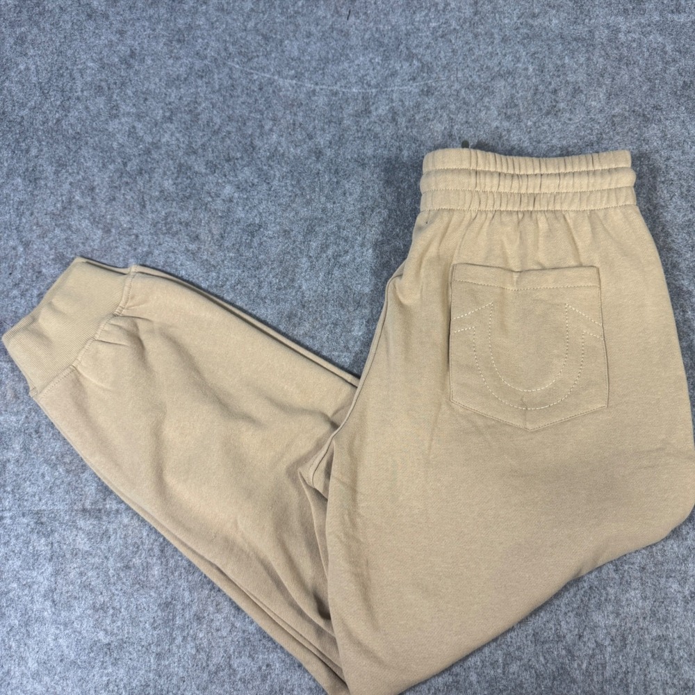 True Religion Mens Tan Khaki Horseshoe Logo Jogger Sweatpants XL RN112790